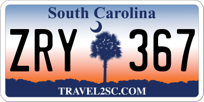 SC license plate ZRY367