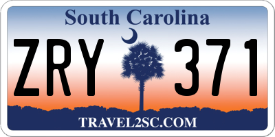 SC license plate ZRY371