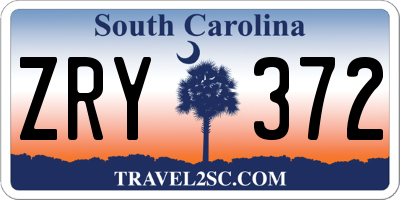 SC license plate ZRY372