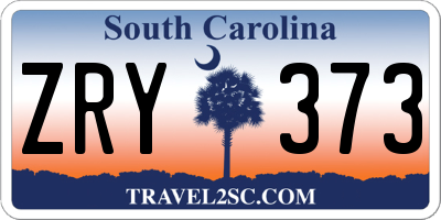 SC license plate ZRY373