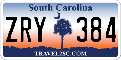 SC license plate ZRY384