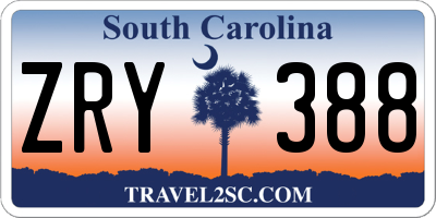 SC license plate ZRY388