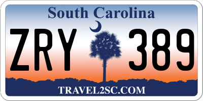 SC license plate ZRY389