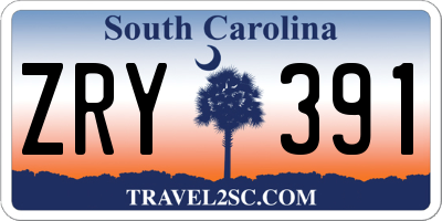 SC license plate ZRY391