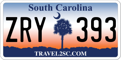 SC license plate ZRY393
