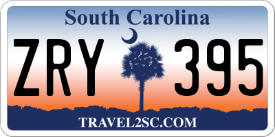 SC license plate ZRY395