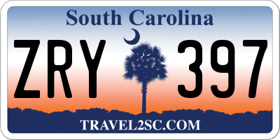 SC license plate ZRY397