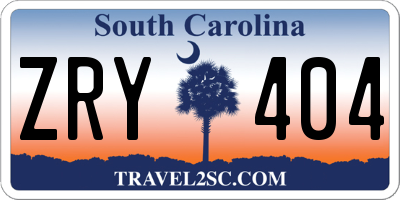SC license plate ZRY404