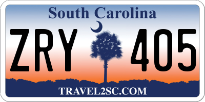 SC license plate ZRY405
