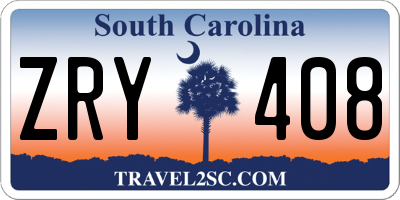 SC license plate ZRY408