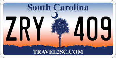 SC license plate ZRY409