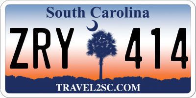 SC license plate ZRY414