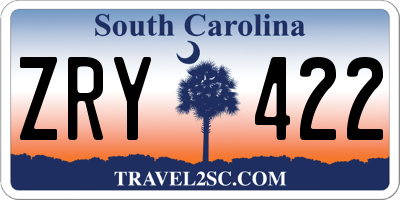 SC license plate ZRY422