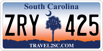 SC license plate ZRY425