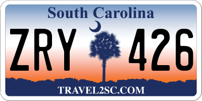 SC license plate ZRY426