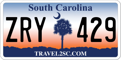 SC license plate ZRY429