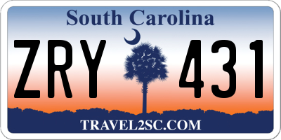 SC license plate ZRY431