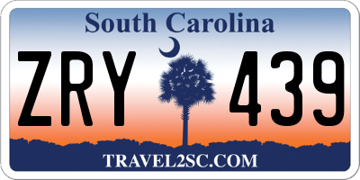 SC license plate ZRY439