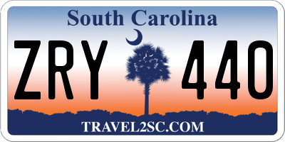 SC license plate ZRY440