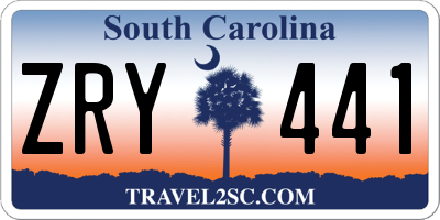SC license plate ZRY441
