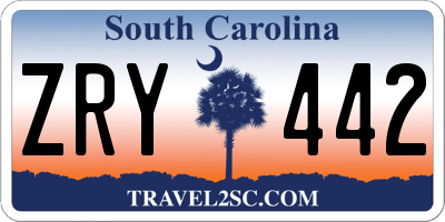 SC license plate ZRY442