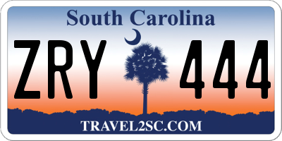 SC license plate ZRY444