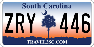 SC license plate ZRY446