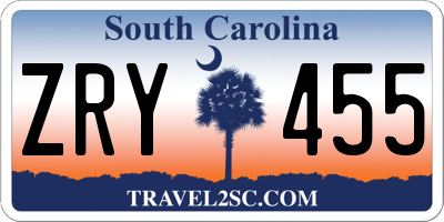 SC license plate ZRY455