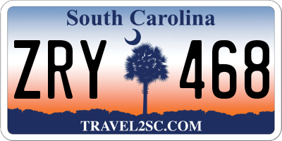 SC license plate ZRY468