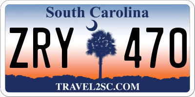 SC license plate ZRY470
