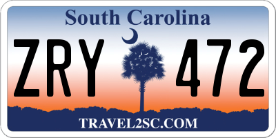 SC license plate ZRY472