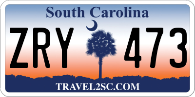 SC license plate ZRY473