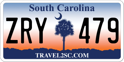 SC license plate ZRY479