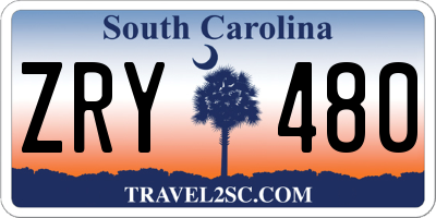 SC license plate ZRY480