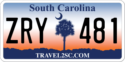 SC license plate ZRY481