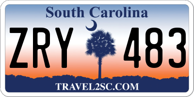 SC license plate ZRY483