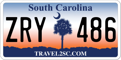 SC license plate ZRY486
