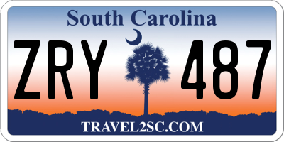 SC license plate ZRY487
