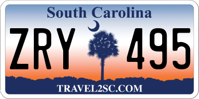 SC license plate ZRY495