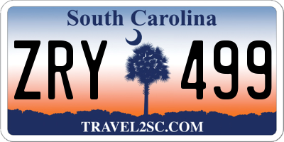 SC license plate ZRY499