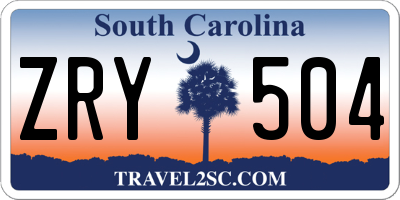 SC license plate ZRY504