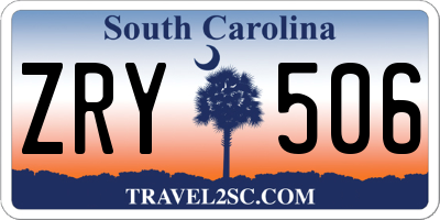 SC license plate ZRY506