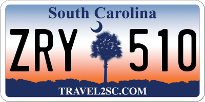 SC license plate ZRY510