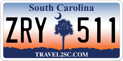 SC license plate ZRY511