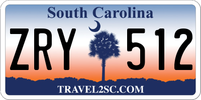SC license plate ZRY512