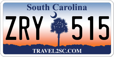 SC license plate ZRY515