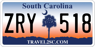 SC license plate ZRY518