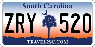 SC license plate ZRY520