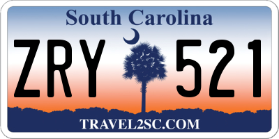SC license plate ZRY521