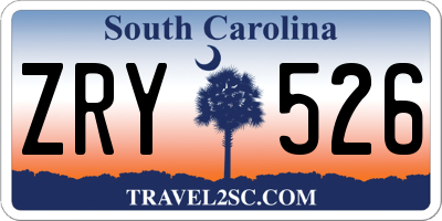 SC license plate ZRY526